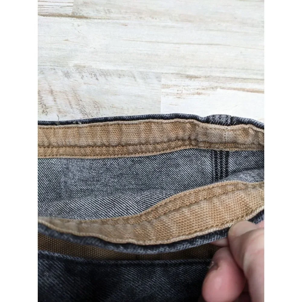 Duluth‎ Trading Co Mens 42 x 32 Jeans Black Washed Denim Thick Reinforced Hem